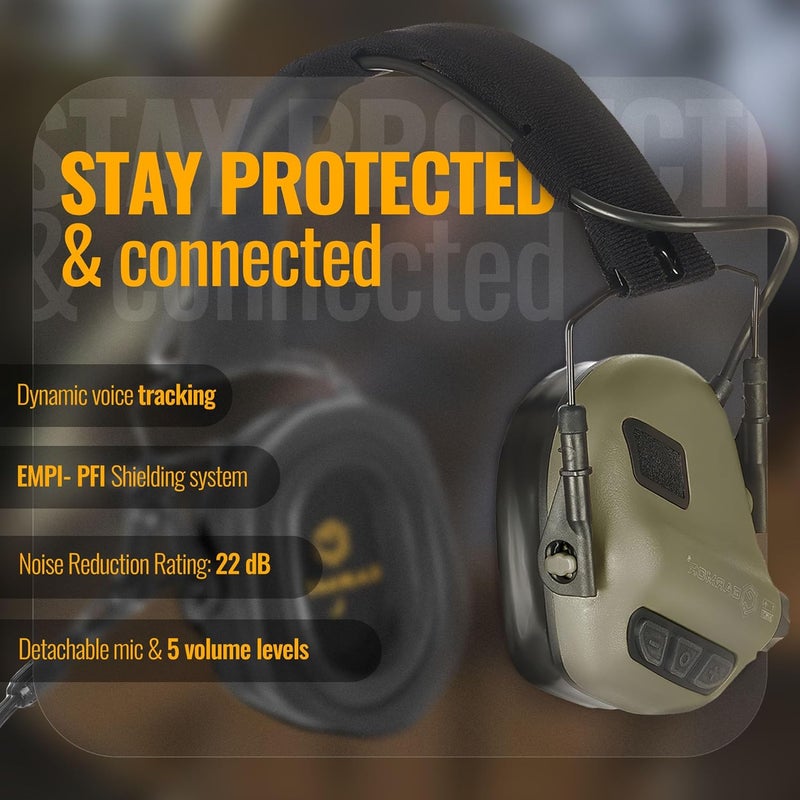 EARMOR M32 PLUS Tactical Headset for Helmet - Noise Canceling Headphones with mic for Shooting & Hunting Earmuffs, Nato TP120 Jacket, White - Image 2